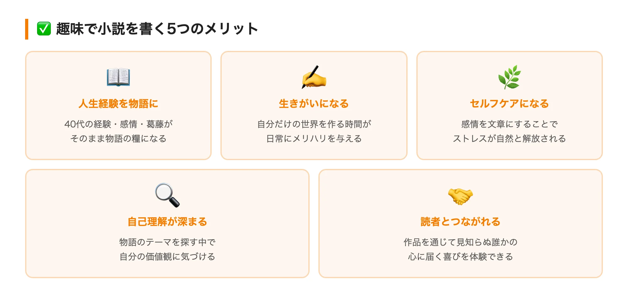 趣味で小説を書く5つのメリット